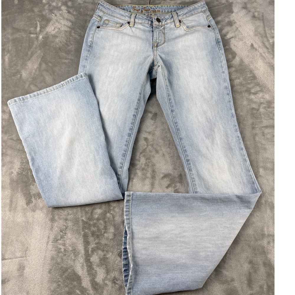Guess Jeans Women 28 Solana Light Blue Flare Low Rise Y2K